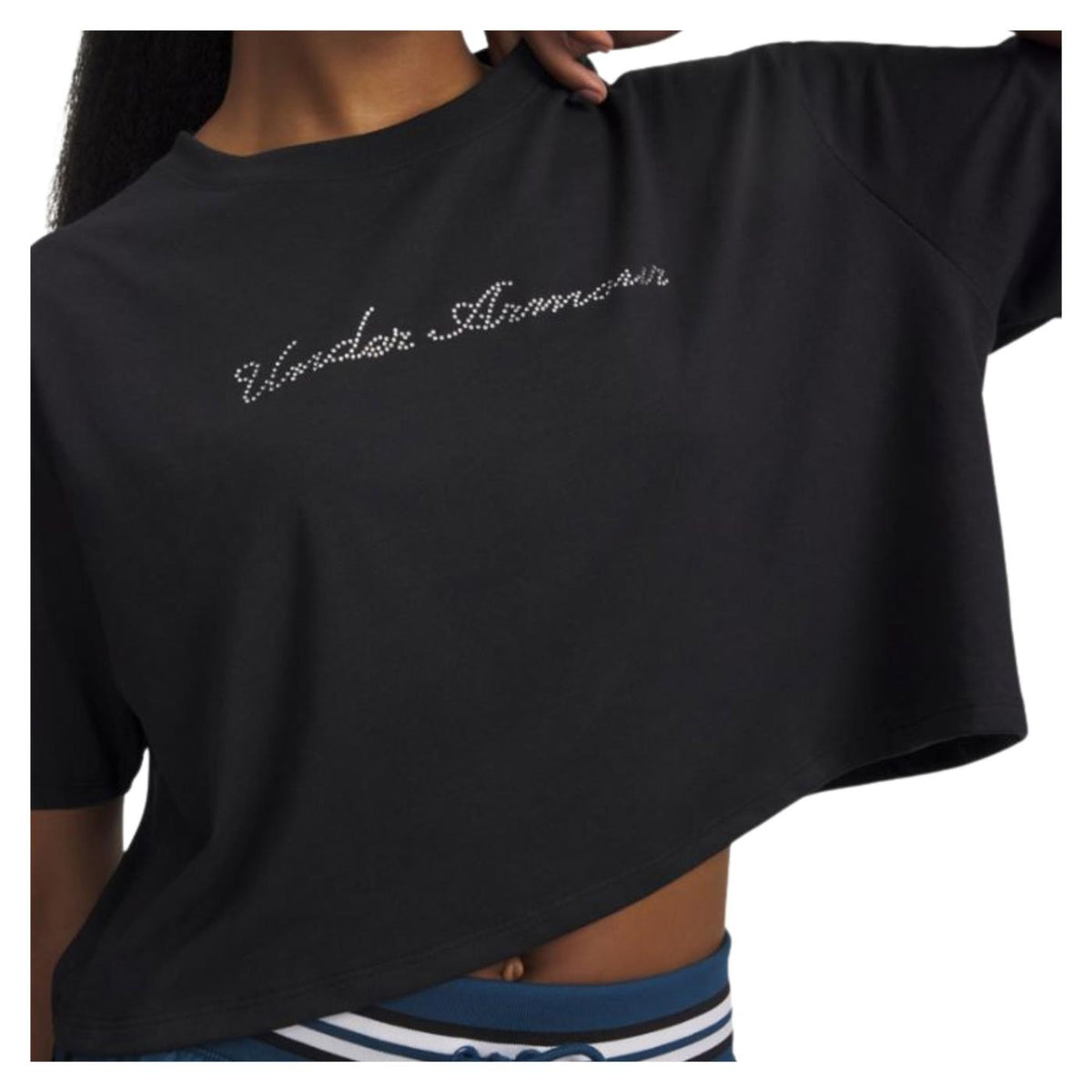 UNDER ARMOUR W WM CROP SS TEE - Nero - vista 3