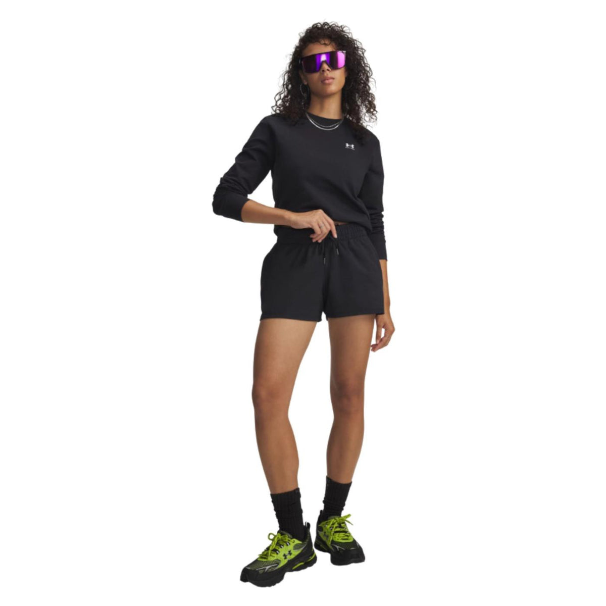 UNDER ARMOUR W SPORT TERRY SHORT - Nero - vista 3