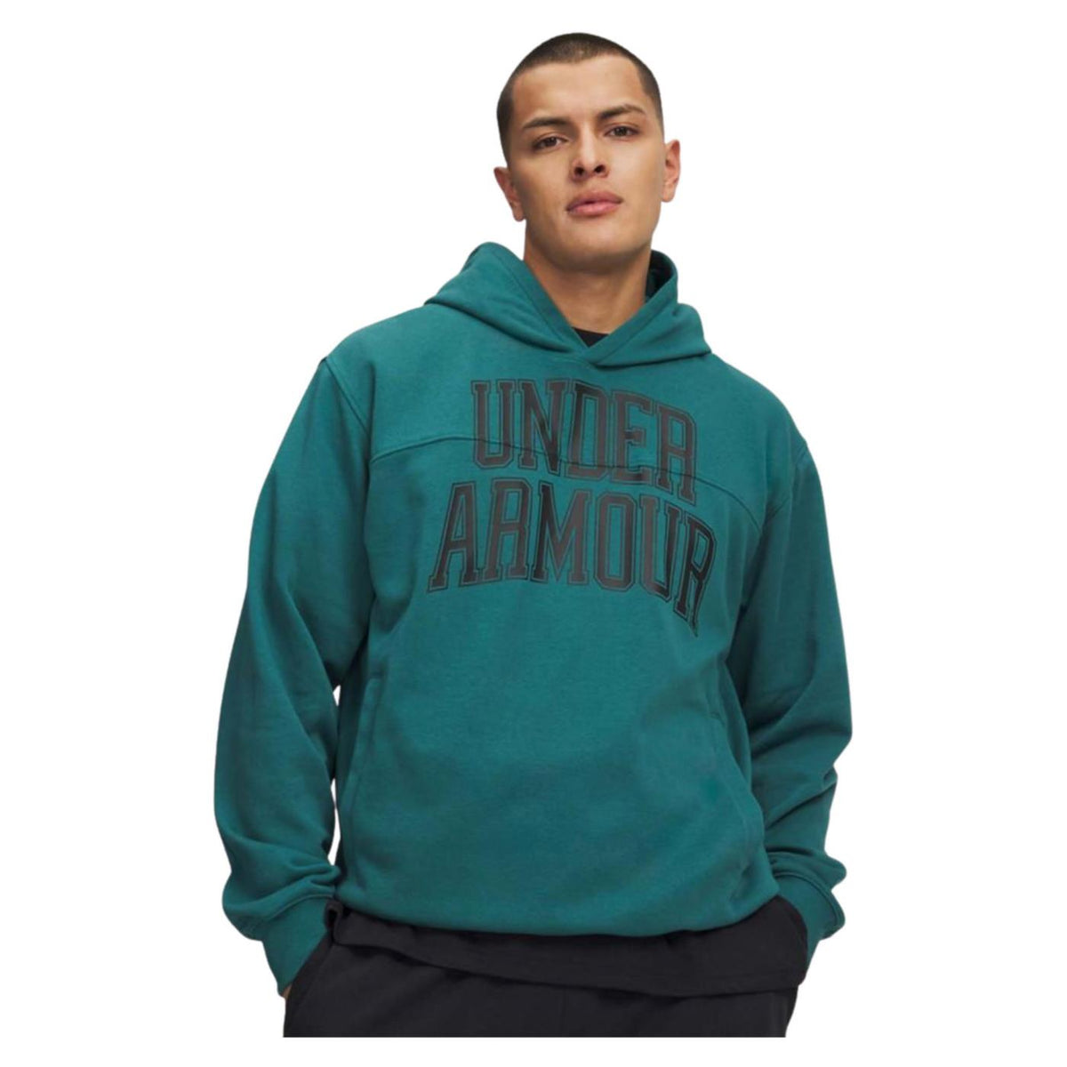 UNDER ARMOUR RIVAL LW GRAPHIC HOODIE - Verde - immagine principale