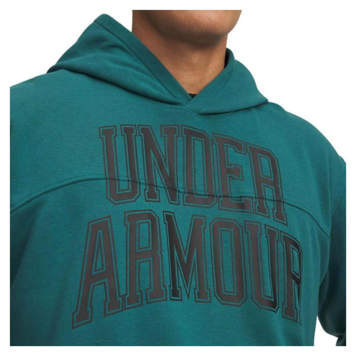 UNDER ARMOUR RIVAL LW GRAPHIC HOODIE - Verde - vista 3