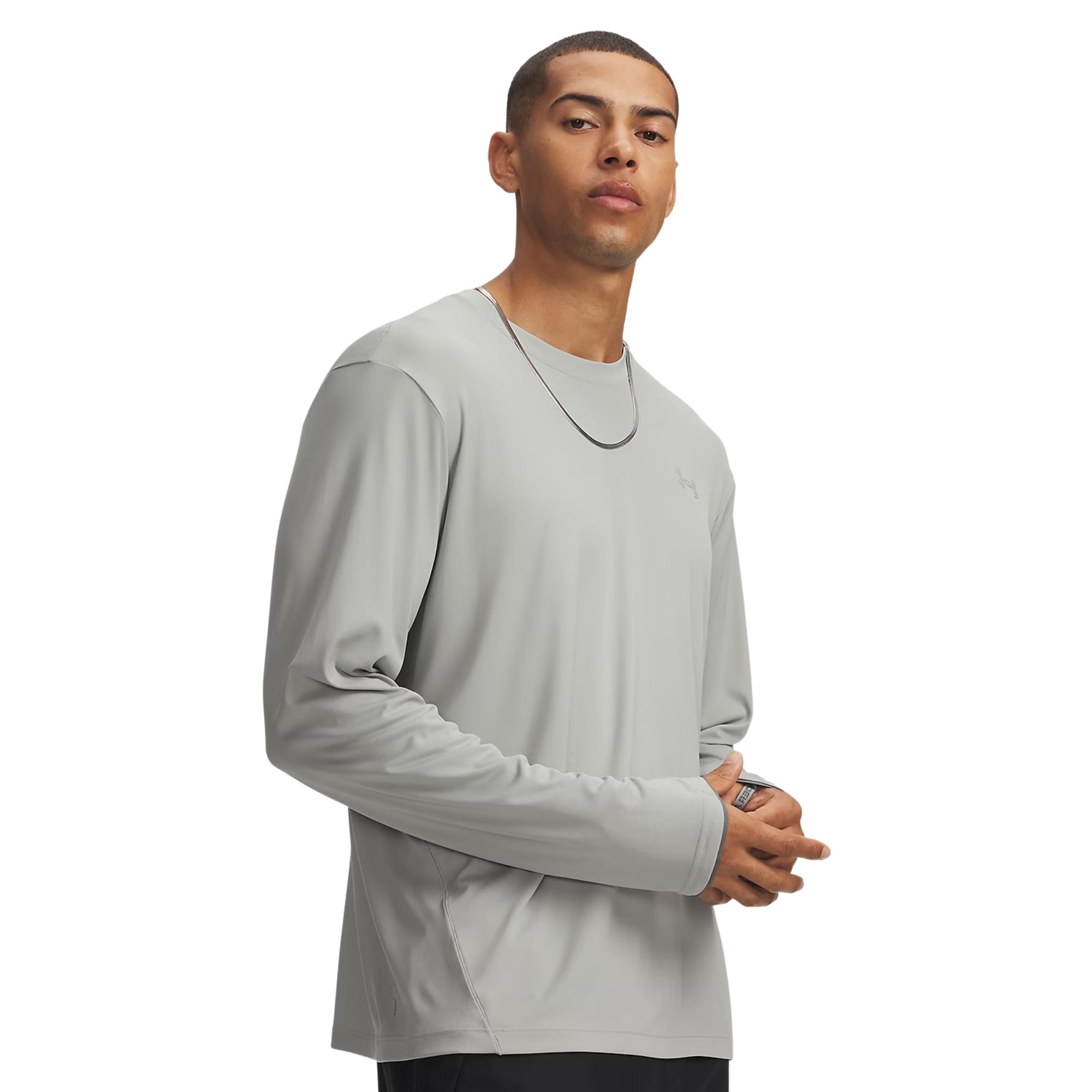 UNDER ARMOUR EXPLOR ISOCHILL LS TEE - Grigio chiaro - immagine principale