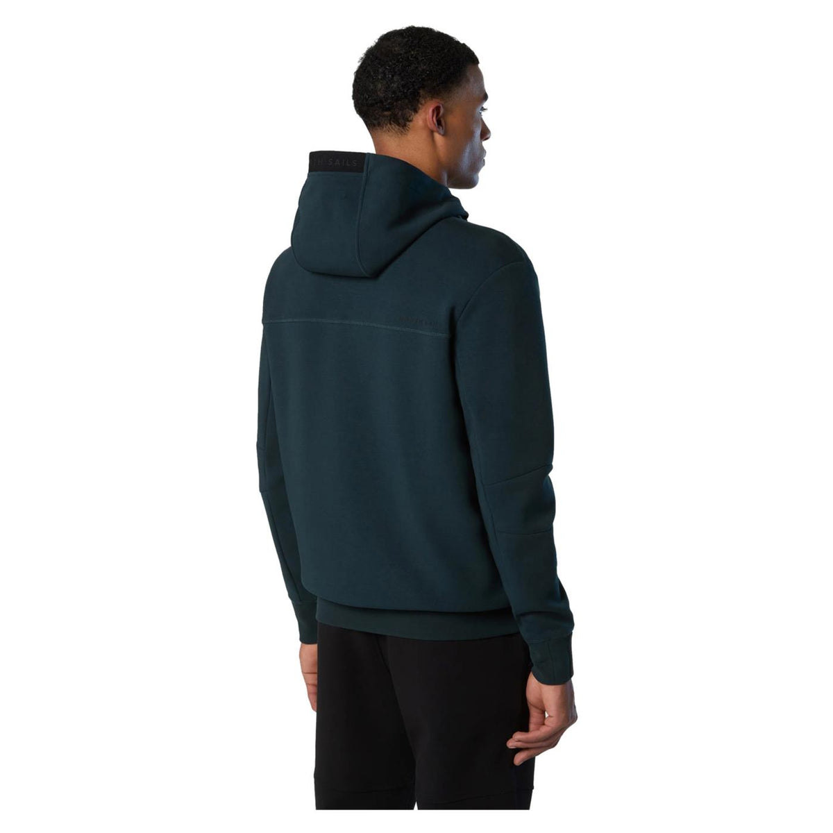 NORTH SAILS FELPA FULL ZIP CAPPUCCIO - Verde - vista 2