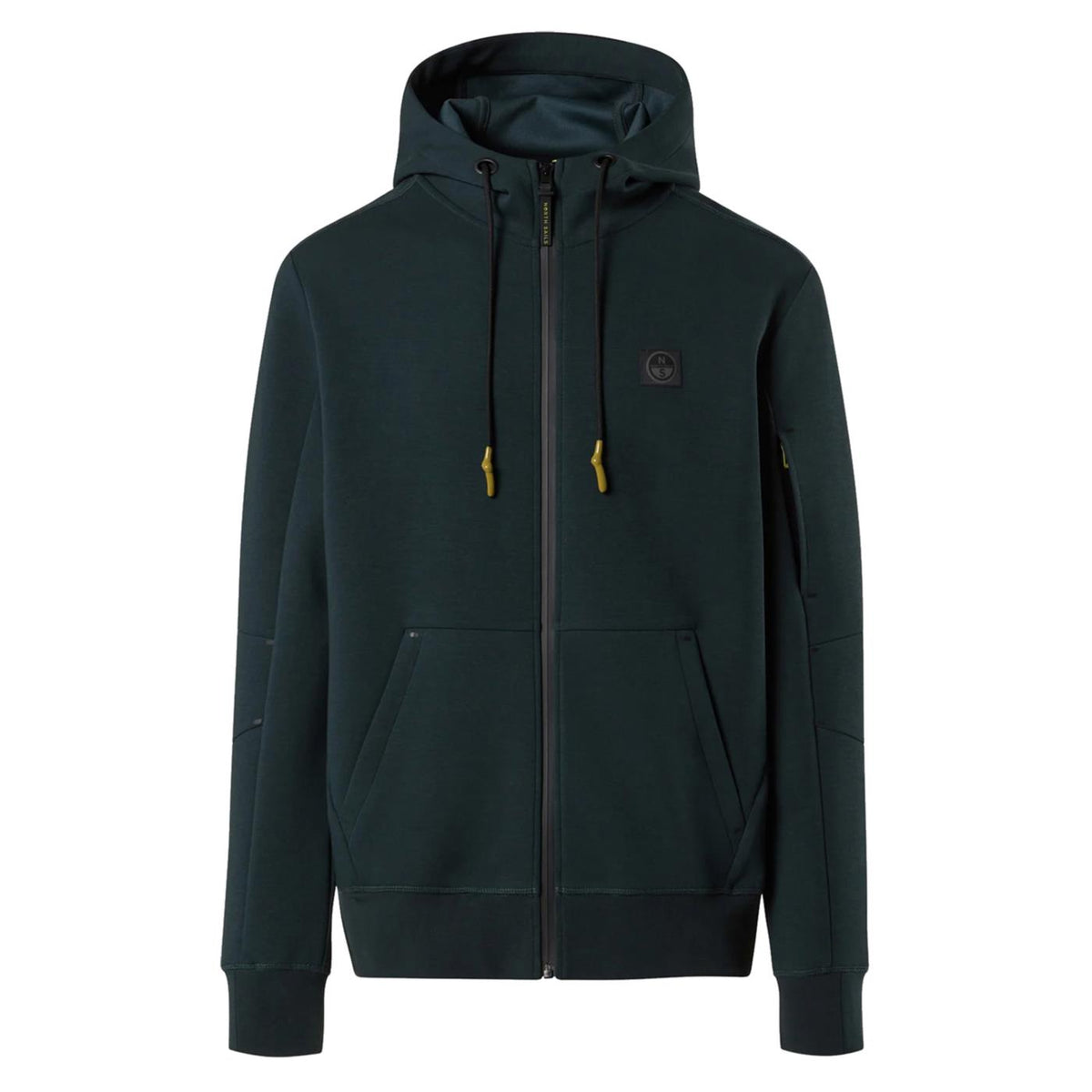 NORTH SAILS FELPA FULL ZIP CAPPUCCIO - Verde - vista 3