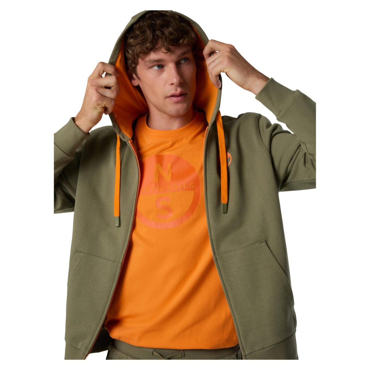 NORTH SAILS FELPA LOGO HOODY FULL ZIP - Militare - vista 3