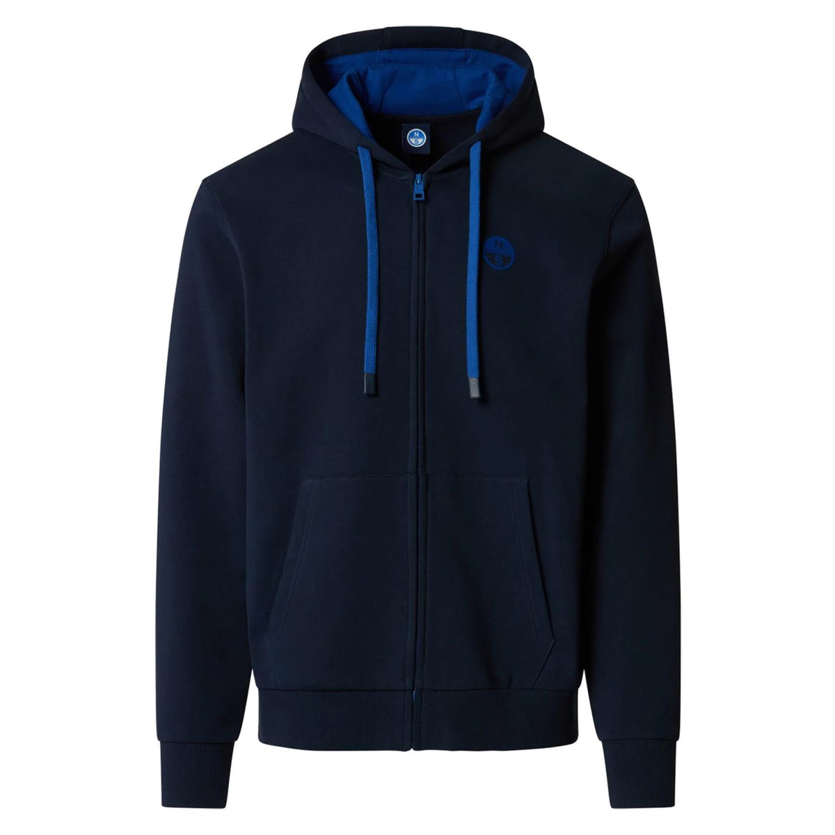 NORTH SAILS FELPA LOGO HOODY FULL ZIP - Blu - vista 3