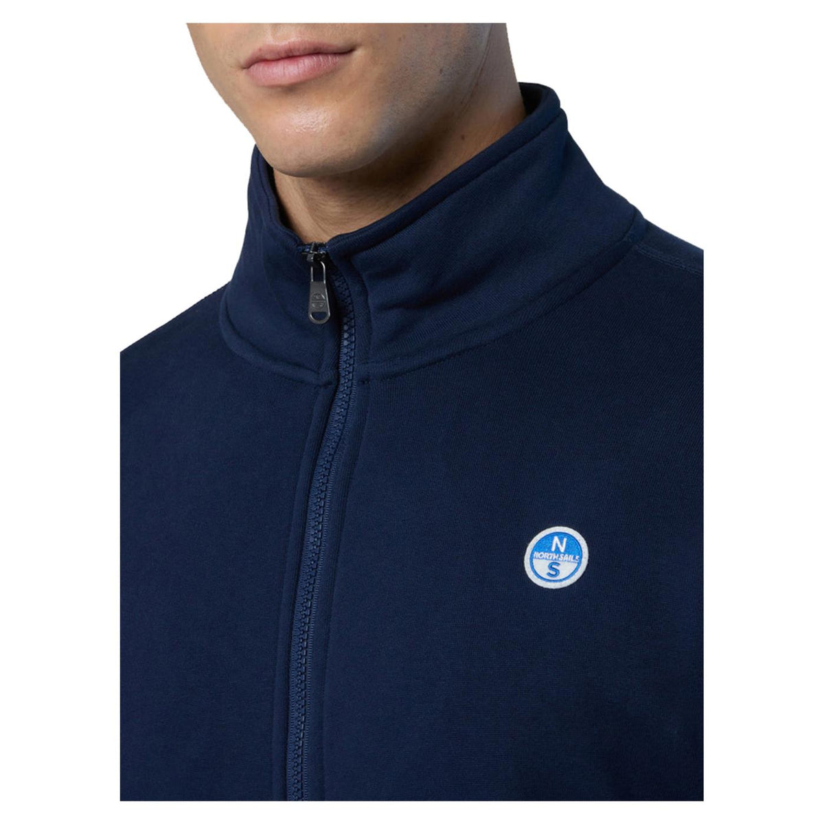 NORTH SAILS FELPA LOGO FULL ZIP - Blu - vista 4