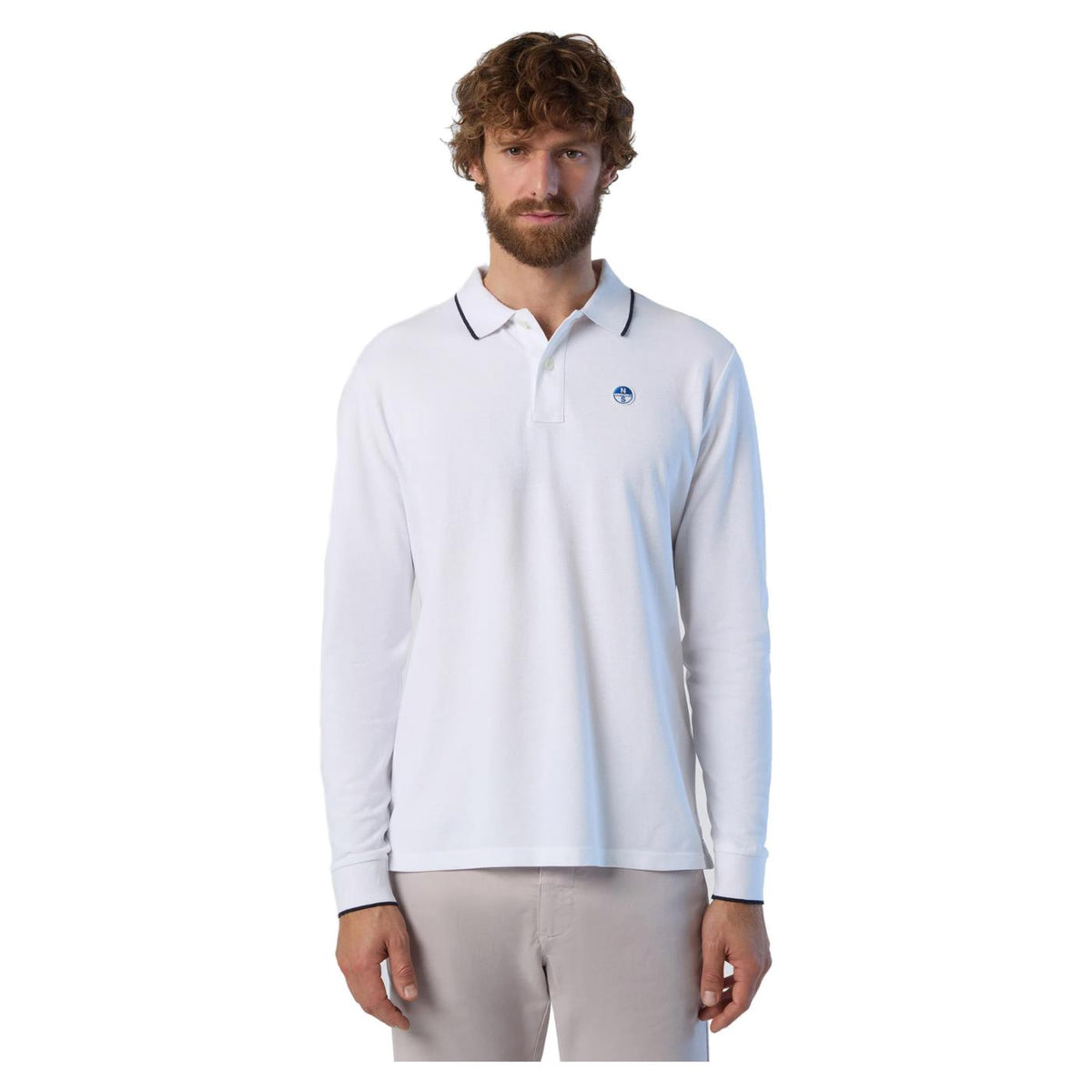 NORTH SAILS BASIC POLO LONG SLEEVE - Bianco - immagine principale