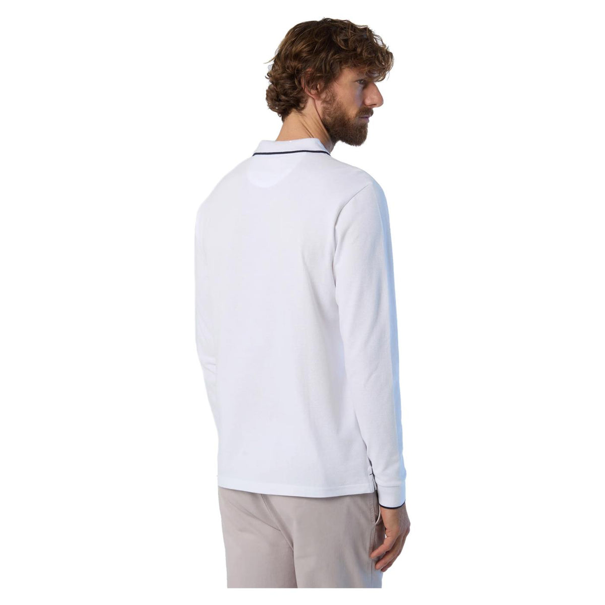 NORTH SAILS BASIC POLO LONG SLEEVE - Bianco - vista 2