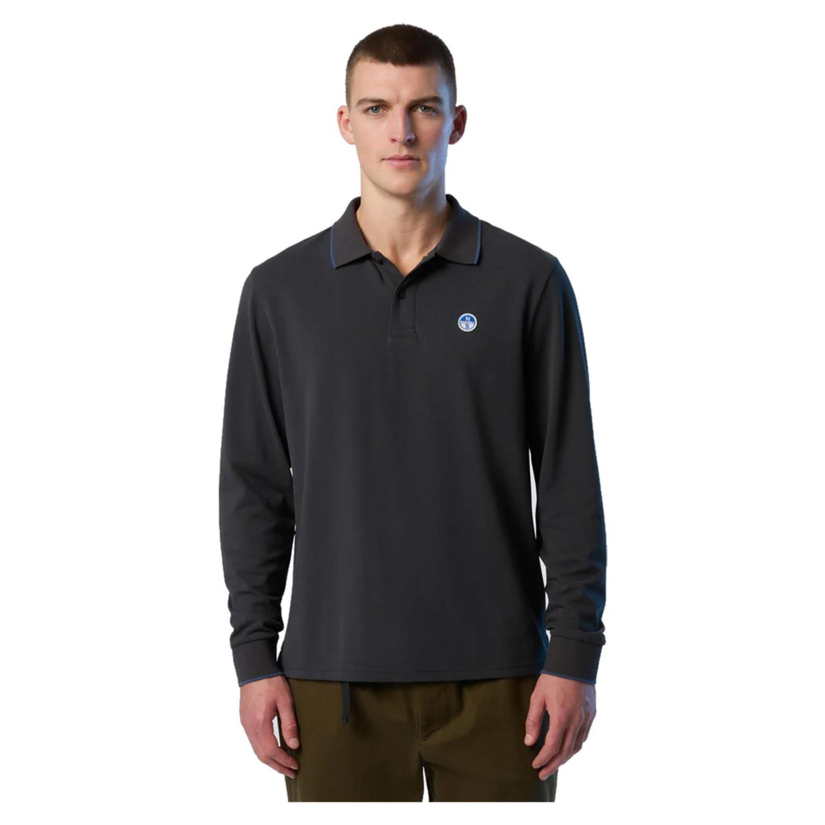 NORTH SAILS BASIC POLO LONG SLEEVE - Grigio scuro - immagine principale