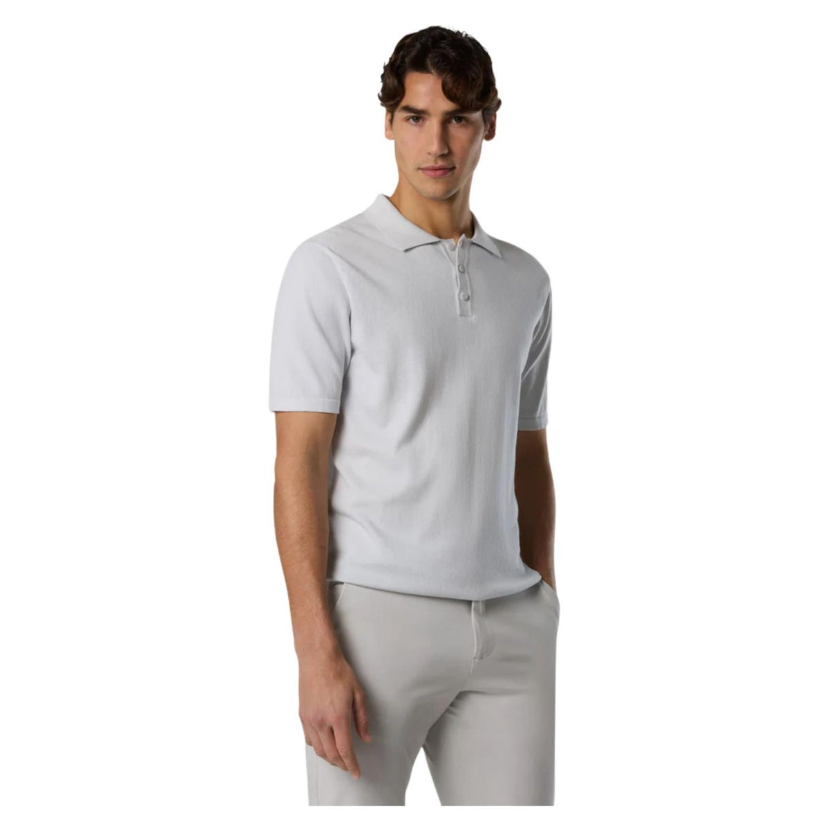 NORTH SAILS POLO SS IN MAGLIA 14GG - Grigio chiaro - immagine principale