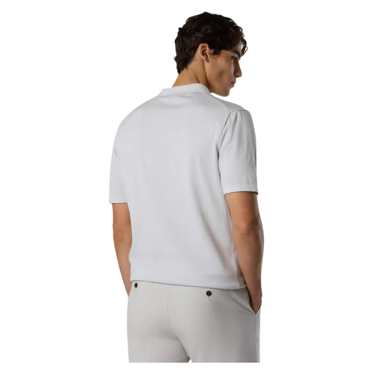 NORTH SAILS POLO SS IN MAGLIA 14GG - Grigio chiaro - vista 2