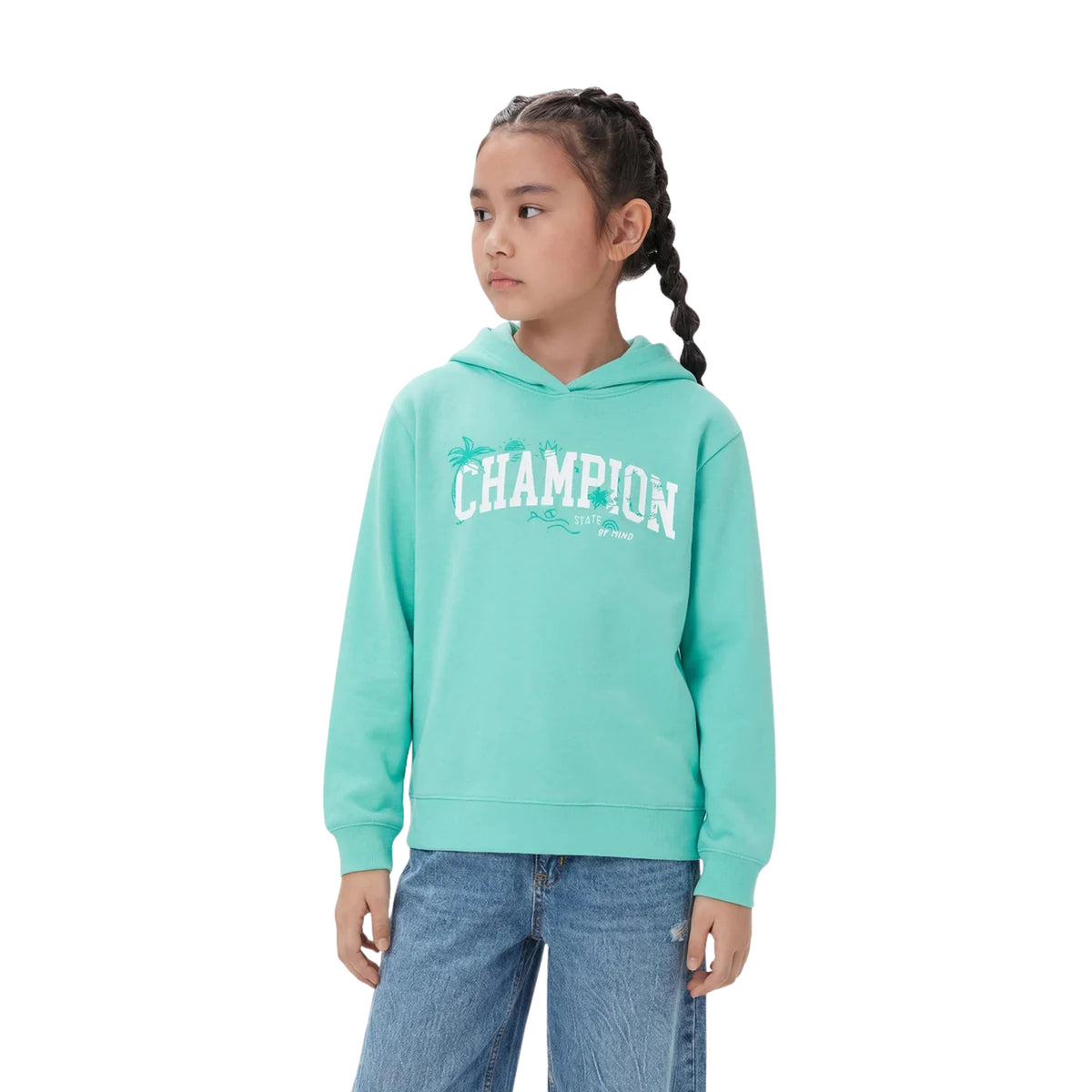 CHAMPION JR G HOODED SWEATSHIRT - Turchese - immagine principale
