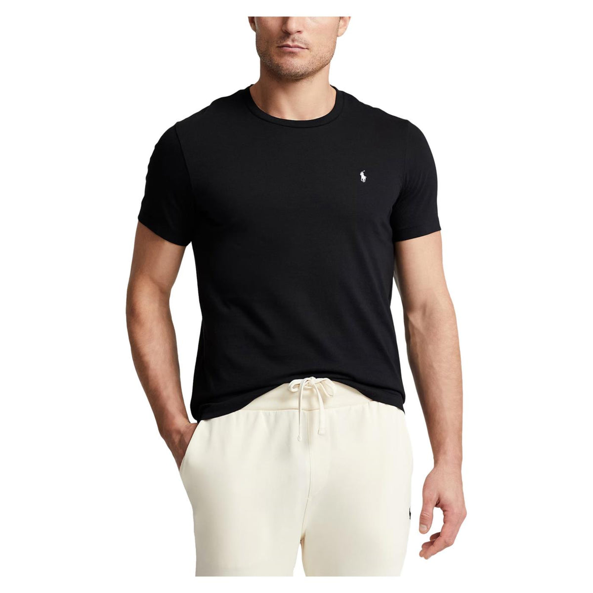 RALPH LAUREN SS CREW-SLEEP-TOP BLACK - seconda immagine