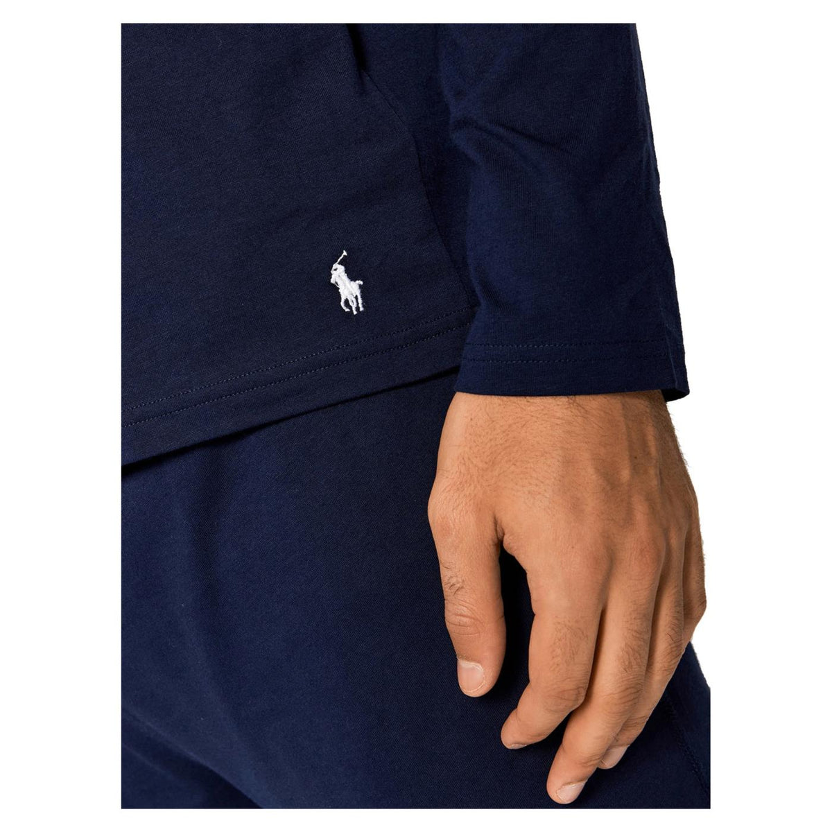 RALPH LAUREN TEE LS HOOD SMALL LOGO - Blu - vista 3