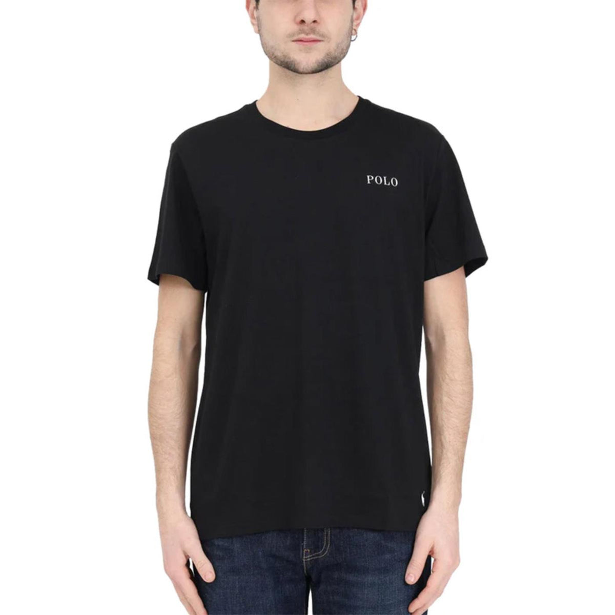 RALPH LAUREN T-SHIRT LOGO CREW TOP - Nero - immagine principale