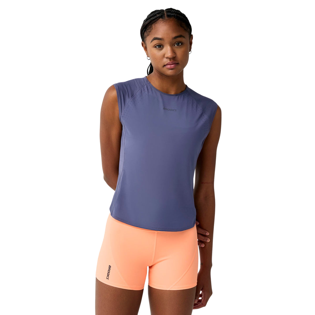 BROOKS DASH COOLING SS WOMAN TEE - Blu - immagine principale