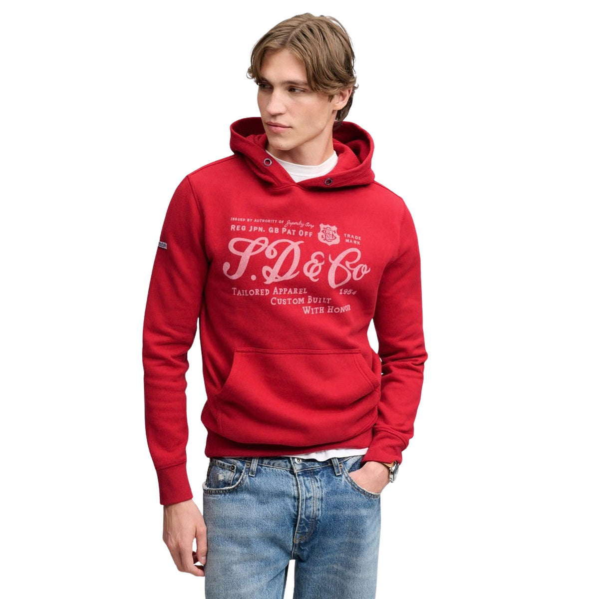 SUPERDRY VINTAGE SCRIPT HOOD - Rosso - immagine principale