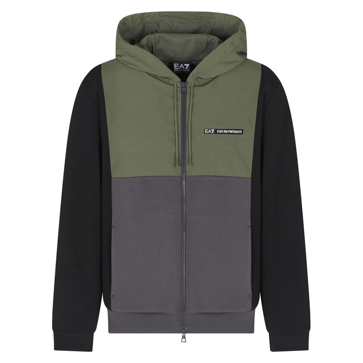 EMPORIO ARMANI 7 EA7 COLOUR BLOCK HOODIE FZ