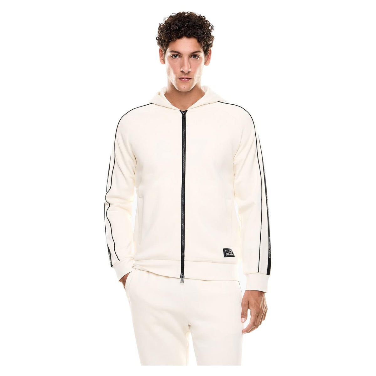 EMPORIO ARMANI 7 EA7 TRAIN LOGO TAPE HOODIE FZ - seconda immagine