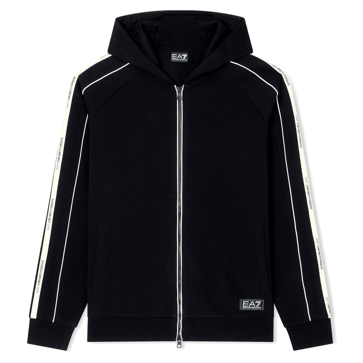 EMPORIO ARMANI 7 EA7 TRAIN LOGO TAPE HOODIE FZ