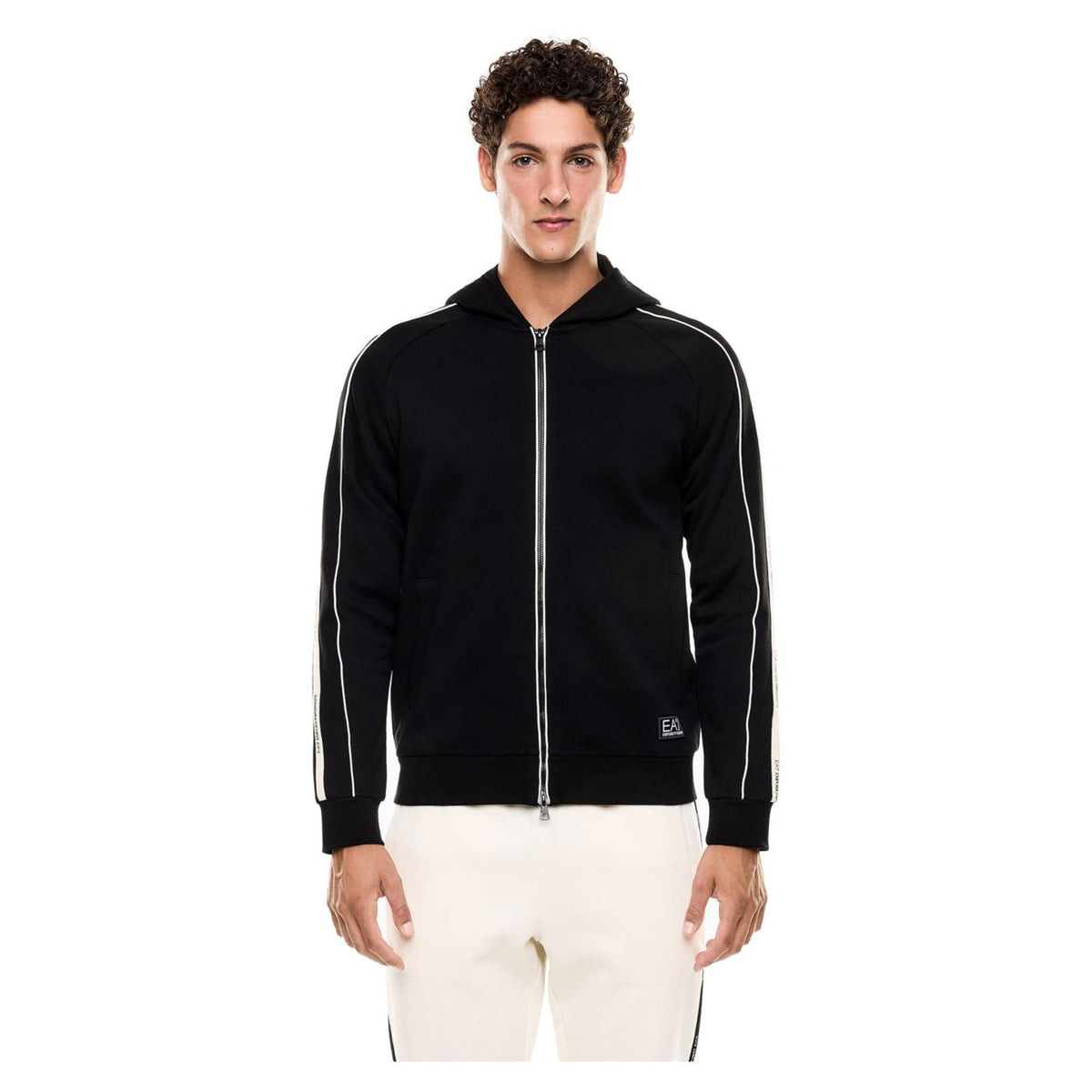 EMPORIO ARMANI 7 EA7 TRAIN LOGO TAPE HOODIE FZ - seconda immagine