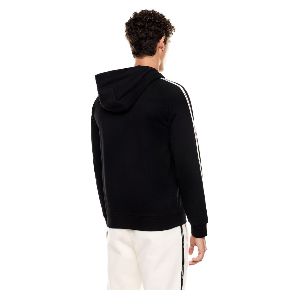 EMPORIO ARMANI 7 EA7 TRAIN LOGO TAPE HOODIE FZ