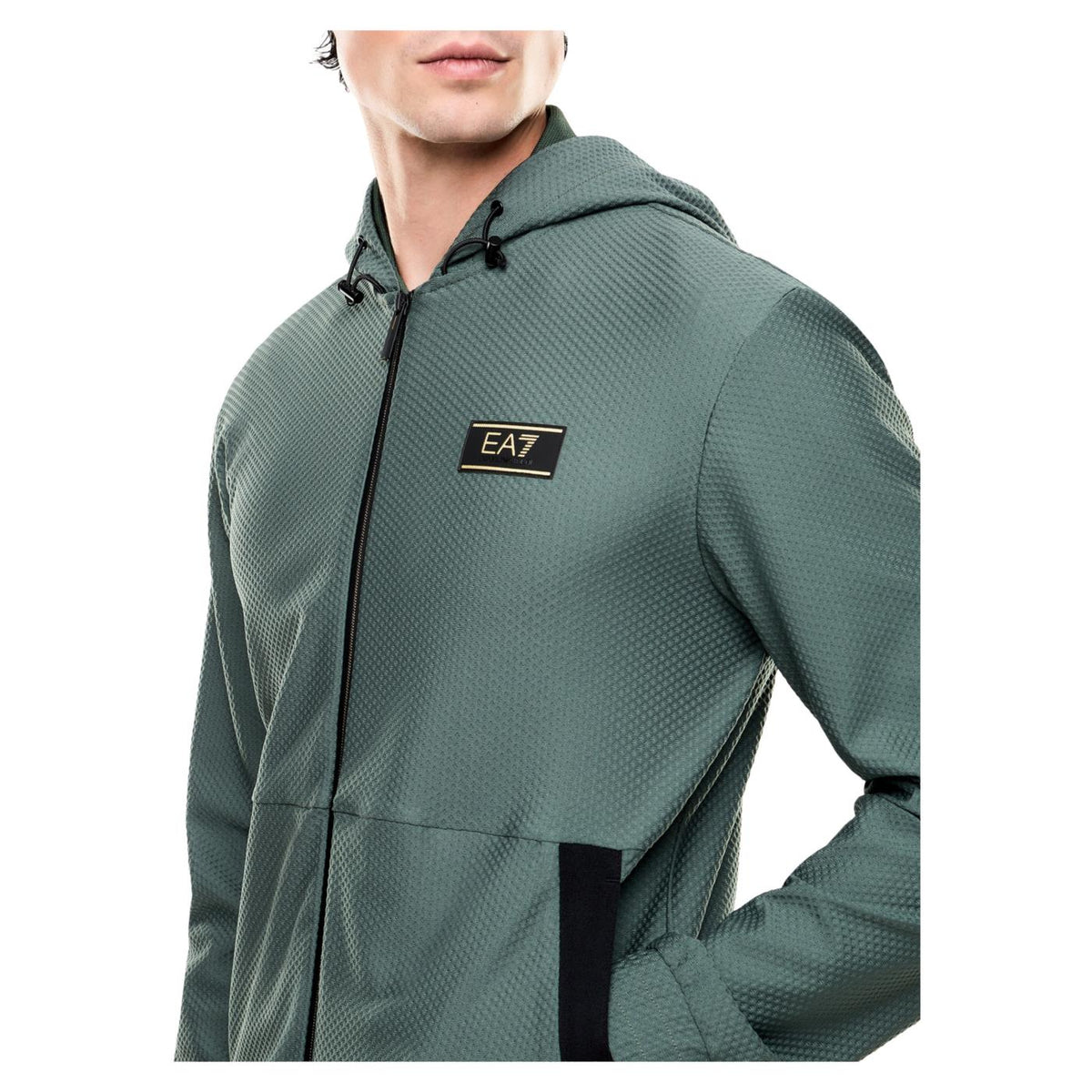 EMPORIO ARMANI 7 EA7 TRAIN PREMIUM LABEL HOOD - Verde - vista 3