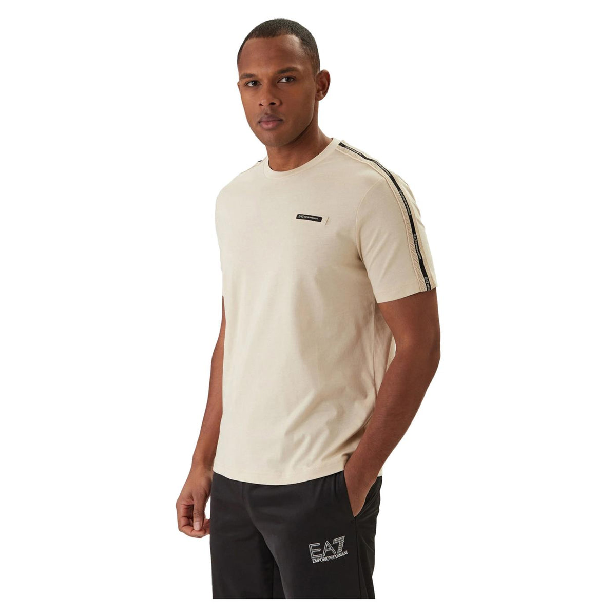 EMPORIO ARMANI 7 EA7 TRAIN LOGO SERIES M TEE - Beige - immagine principale