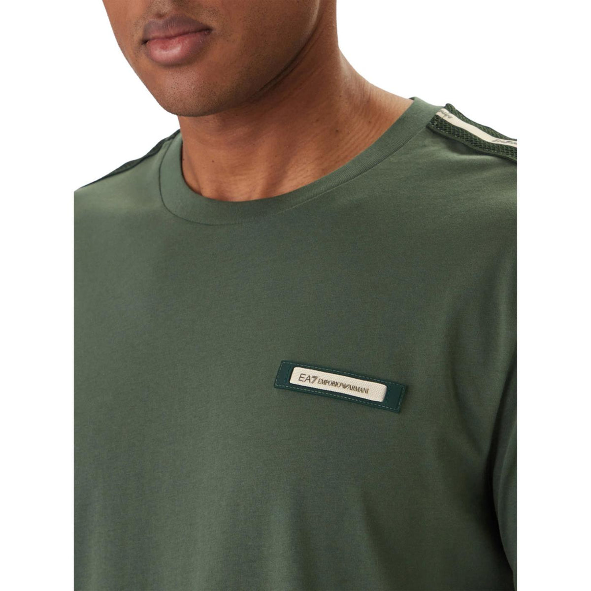 EMPORIO ARMANI 7 EA7 TRAIN LOGO SERIES M TEE - Militare - vista 3