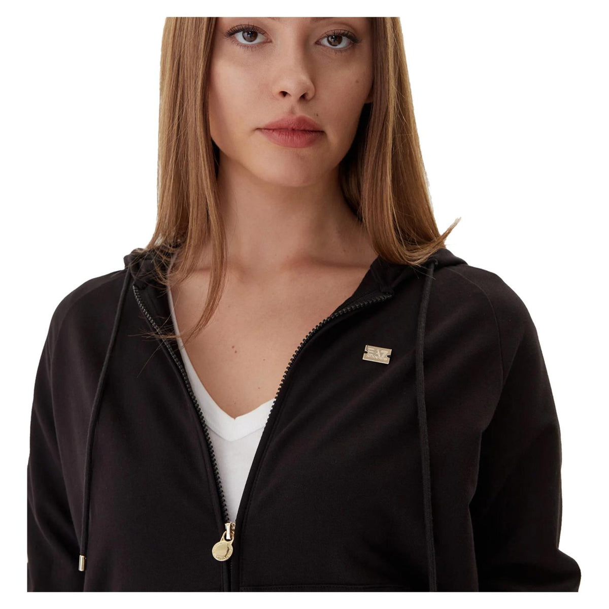 EMPORIO ARMANI 7 EA7 TRAIN CORE LADY HOODIE FZ - Nero - vista 3