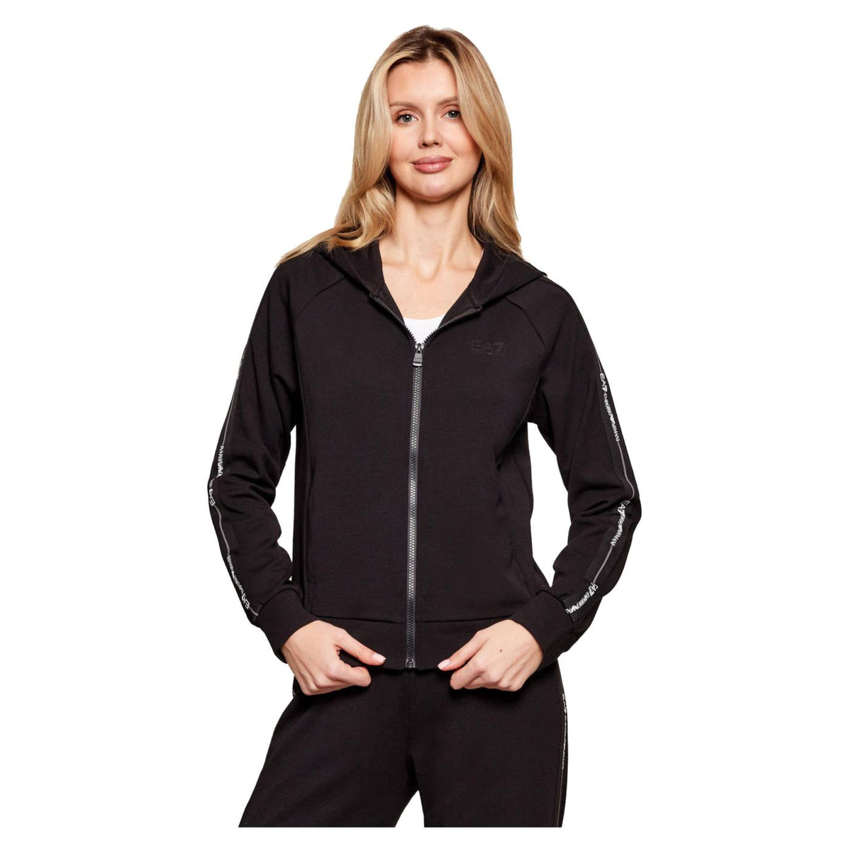 EMPORIO ARMANI 7 EA7 TRAIN LOGO TAPE W HOODIE - Nero - immagine principale