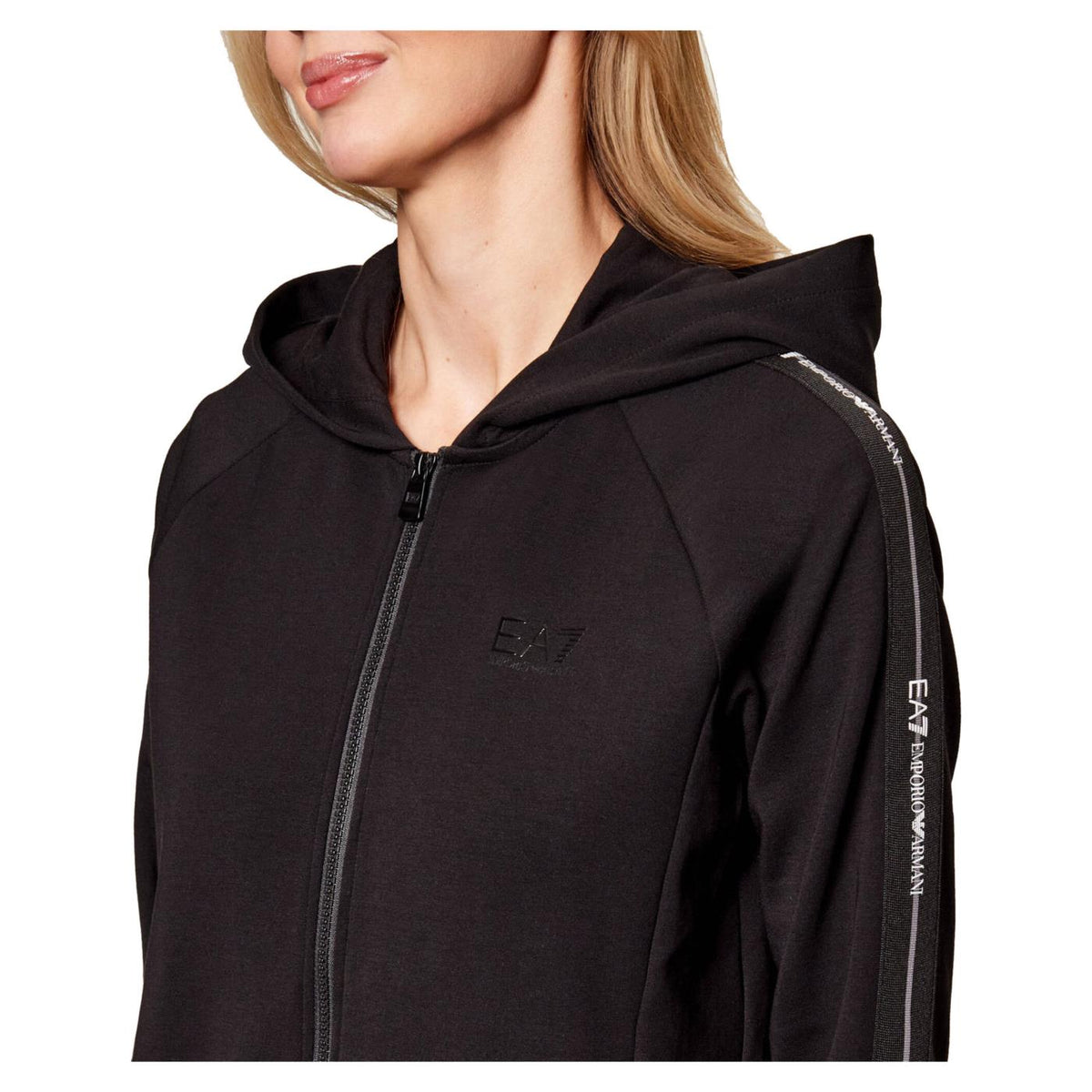 EMPORIO ARMANI 7 EA7 TRAIN LOGO TAPE W HOODIE - Nero - vista 3