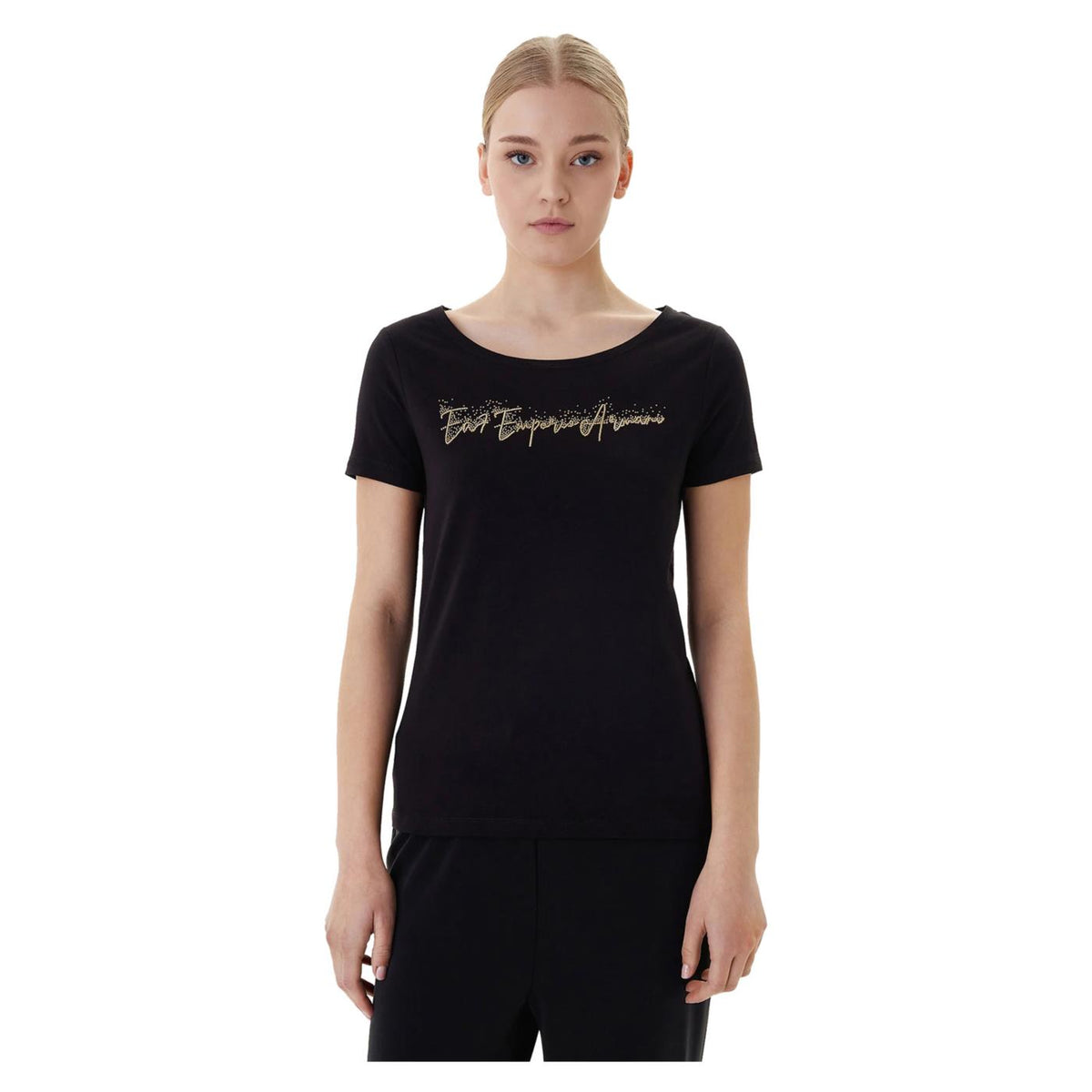 EMPORIO ARMANI 7 EA7 LOGO W HANDWRITTEN TEE - Nero - immagine principale