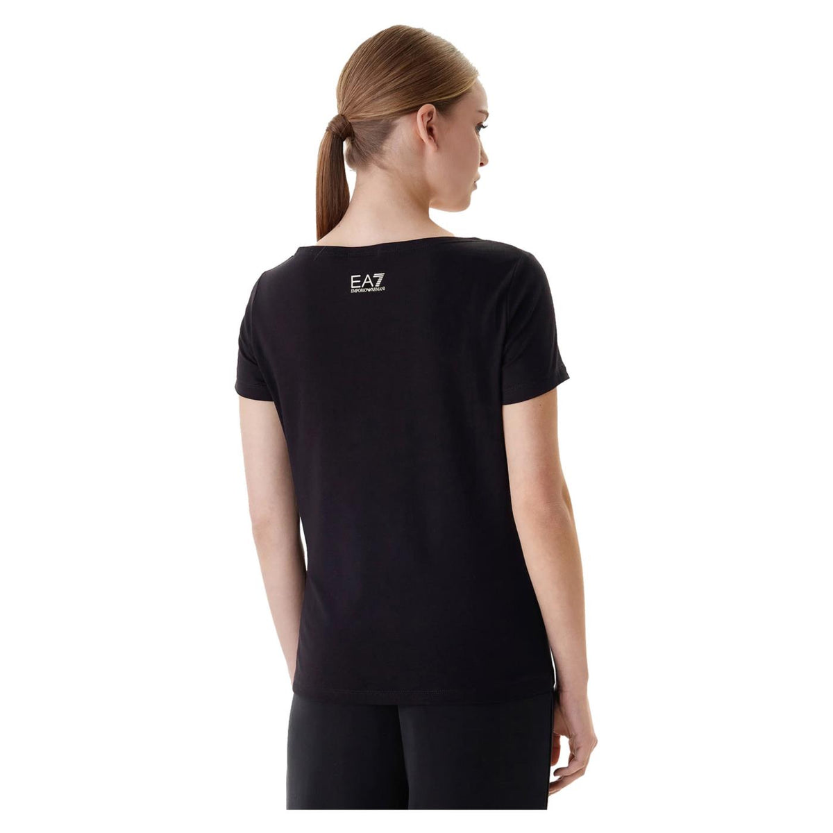 EMPORIO ARMANI 7 EA7 LOGO W HANDWRITTEN TEE - Nero - vista 2