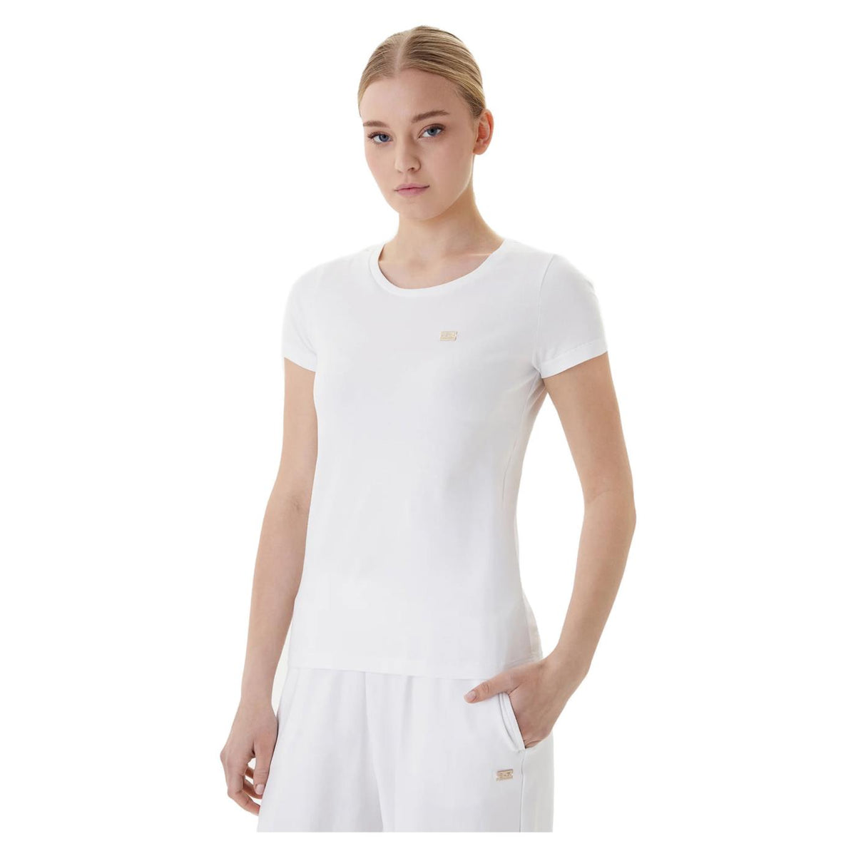 EMPORIO ARMANI 7 EA7 TRAIN CORE LADY SLIM TEE - Bianco - immagine principale