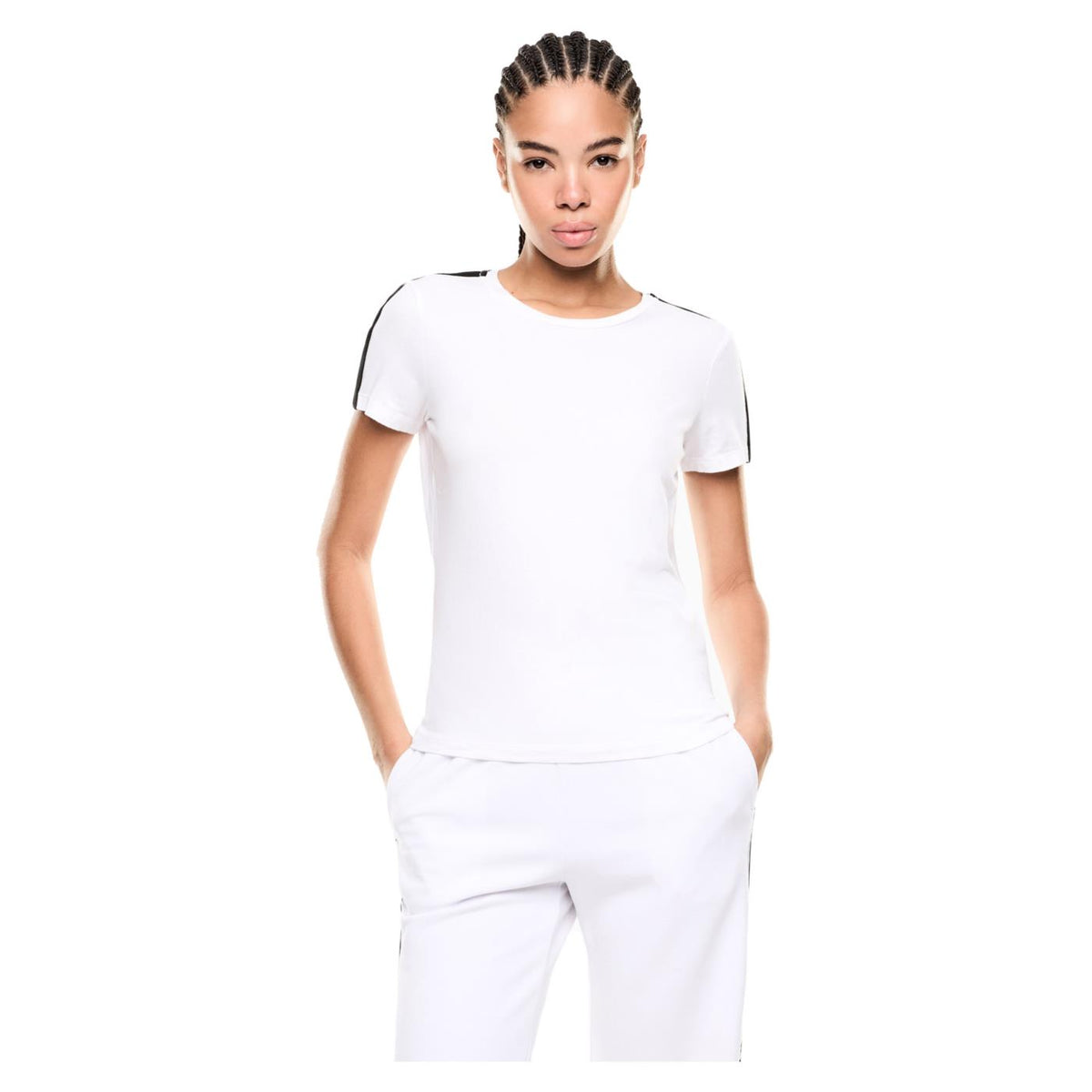 EMPORIO ARMANI 7 EA7 TRAIN TAPE W SLIM TEE - Bianco - immagine principale