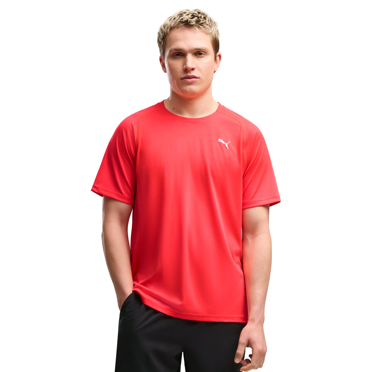 PUMA POWERTRAIN FABRIC MIX TEE - Rosso - immagine principale
