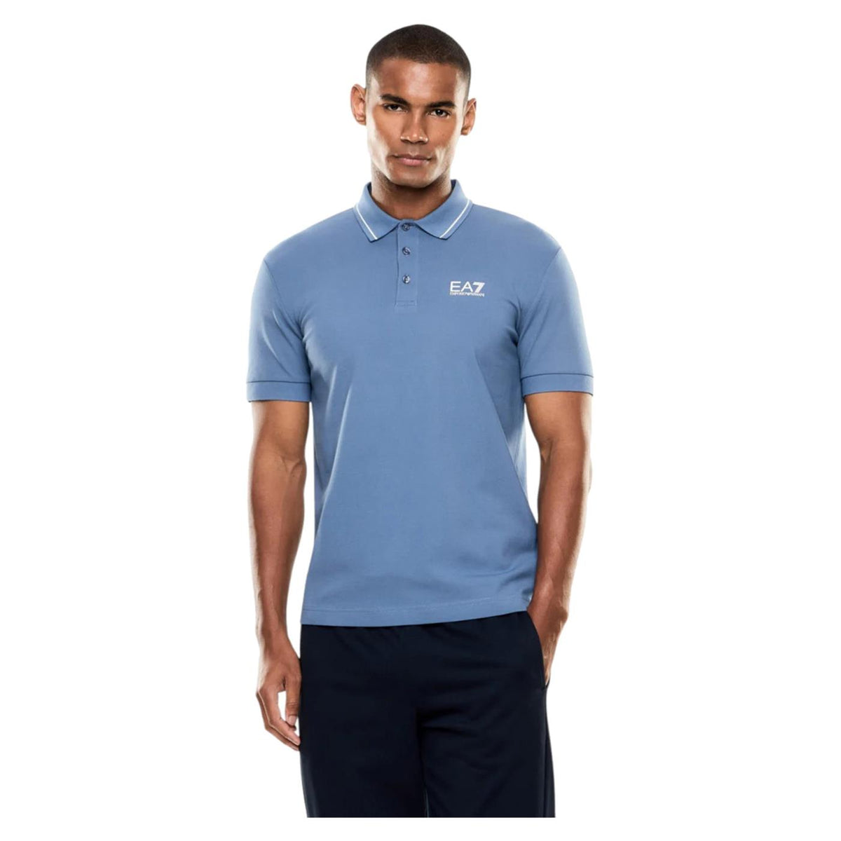 EMPORIO ARMANI 7 EA7 TRAIN CORE POLO PIQUET - Azzurro - immagine principale