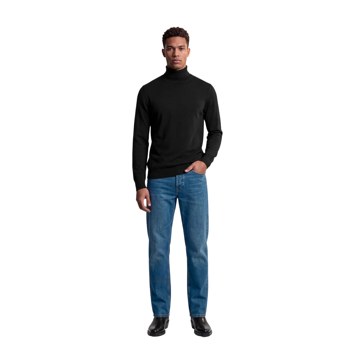 GAS AKIO HIGH NECK SWEATER - Nero - immagine principale