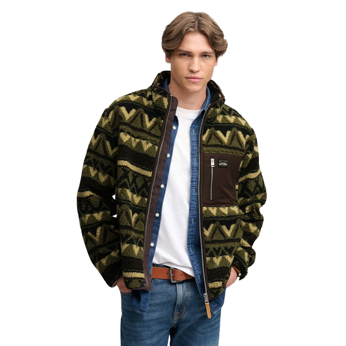 SUPERDRY ABSTRACT FLEECE ZIP - Militare - immagine principale