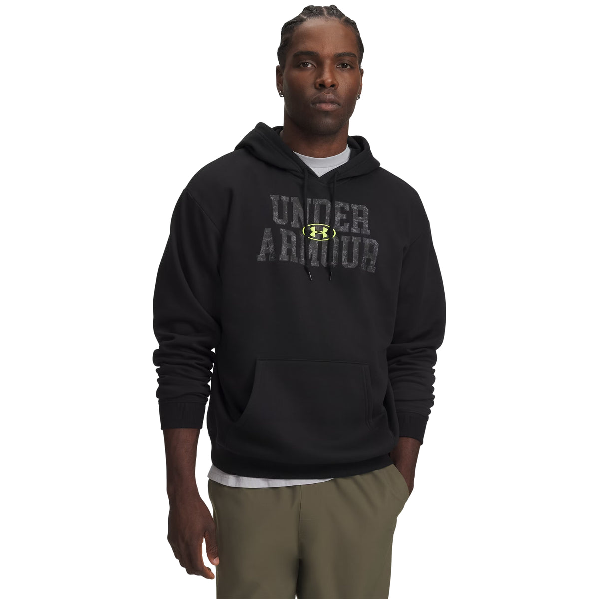 UNDER ARMOUR RIVAL FLC CAMO FILL HOODY - Nero - immagine principale