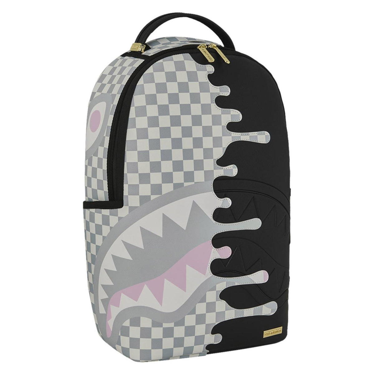 SPRAYGROUND CREAM CHECK SIDE DRIP - Nero - vista 4