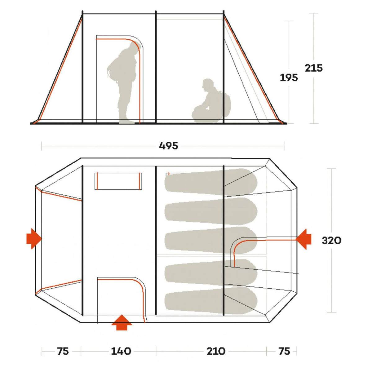 FERRINO TENDA CHANTY 5 DELUXE