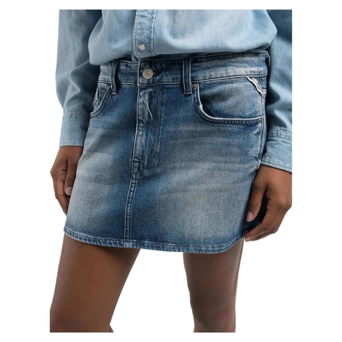 REPLAY VESTITO IN MIX DI DENIM