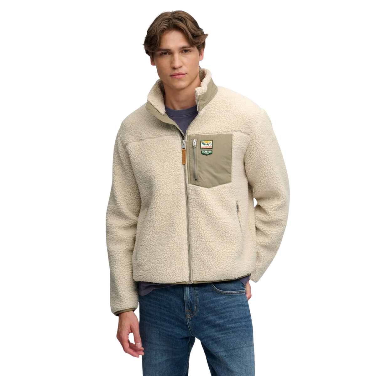 SUPERDRY MOUNTAIN FULL ZIP FLEECE - Beige - immagine principale