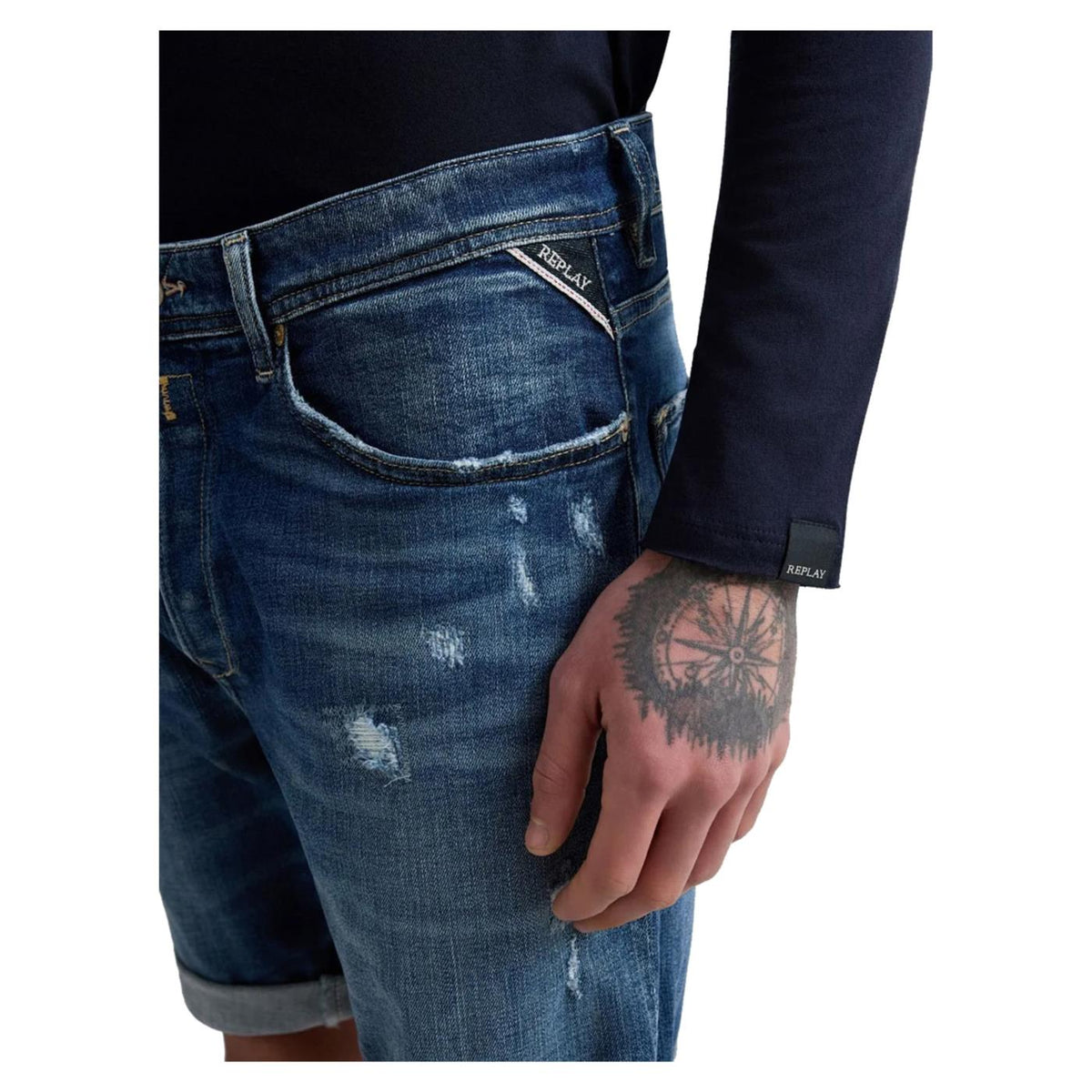 REPLAY BERMUDA IN DENIM - Denim - vista 3