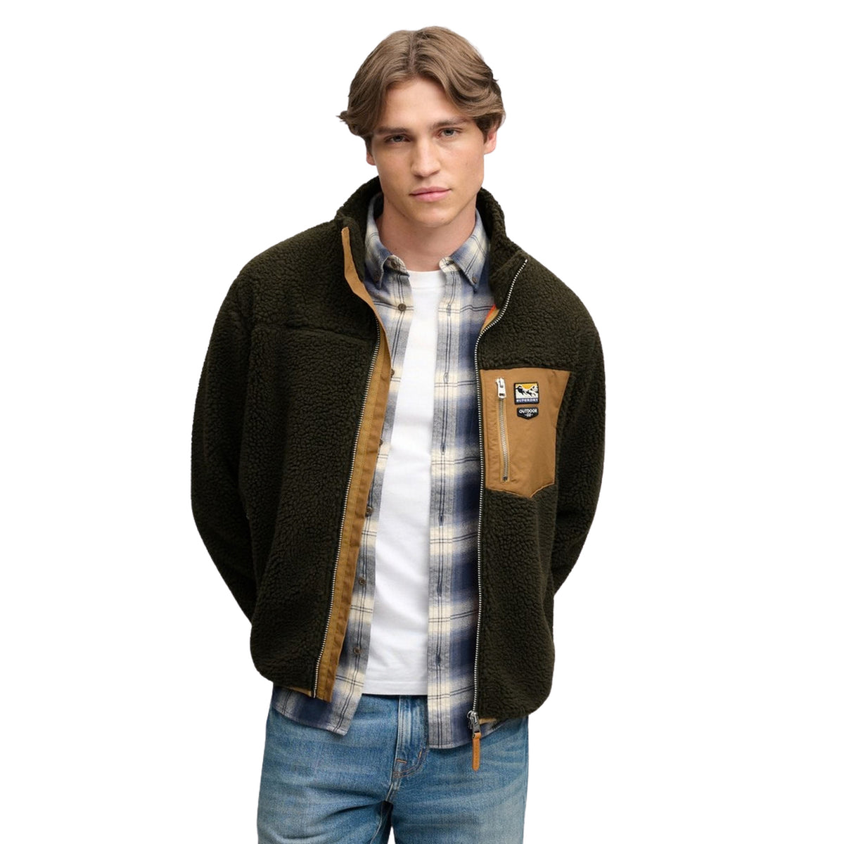 SUPERDRY MOUNTAIN FULL ZIP FLEECE - Militare - immagine principale