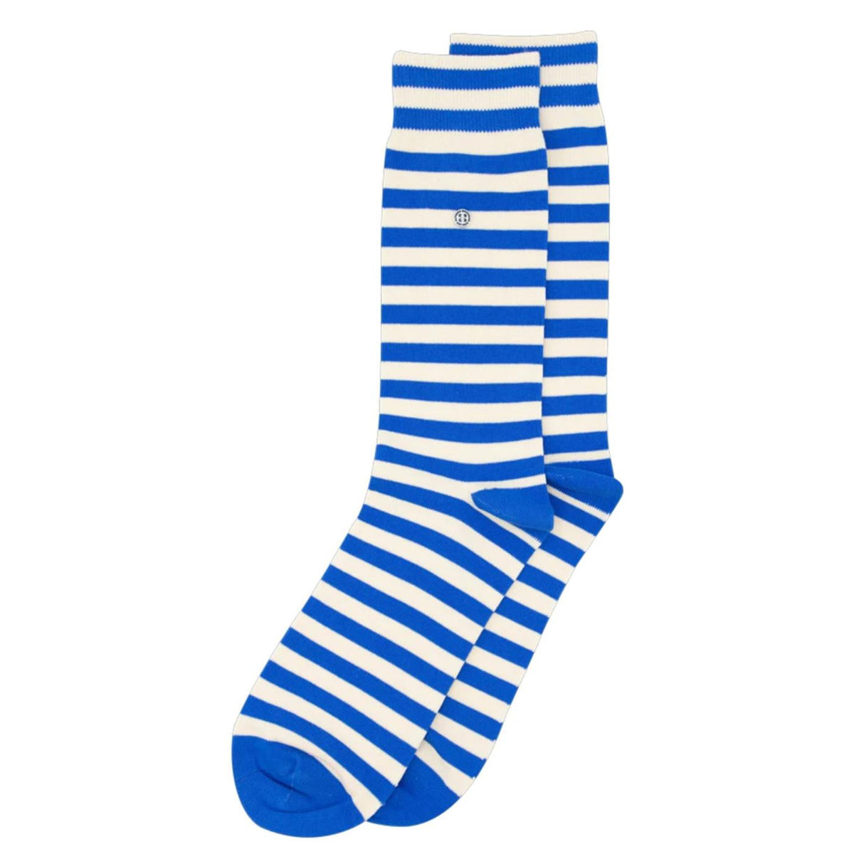ALFREDO GONZALES HARBOUR STRIPES SOCKS - Blu Royal/Bianco - immagine principale