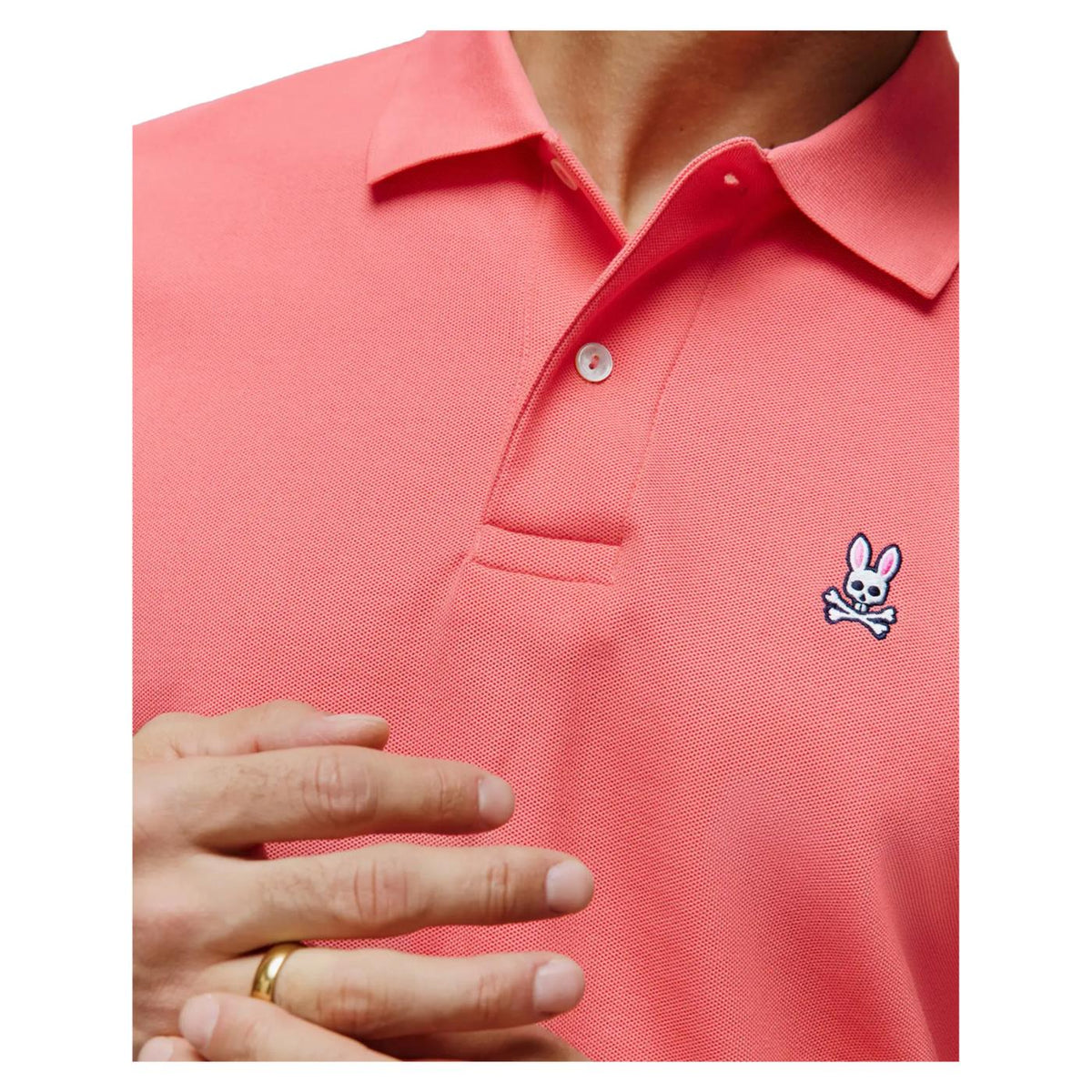PSYCHO BUNNY CLASSIC PIQUE POLO - Corallo - vista 2