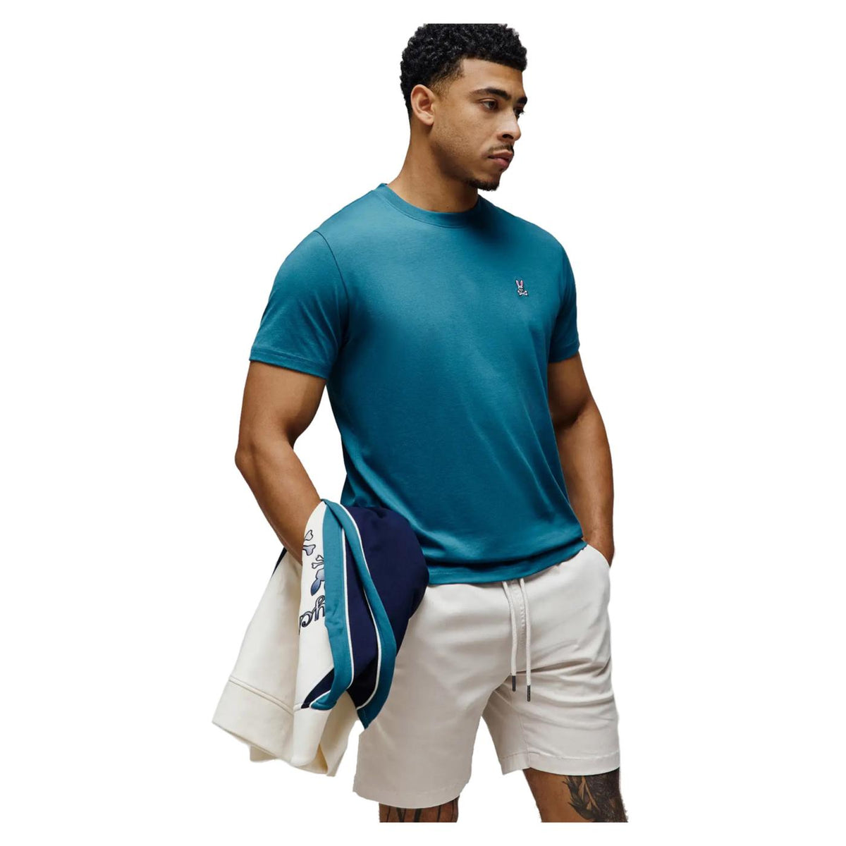 PSYCHO BUNNY CLASSIC CREW NECK TEE - Turchese - immagine principale